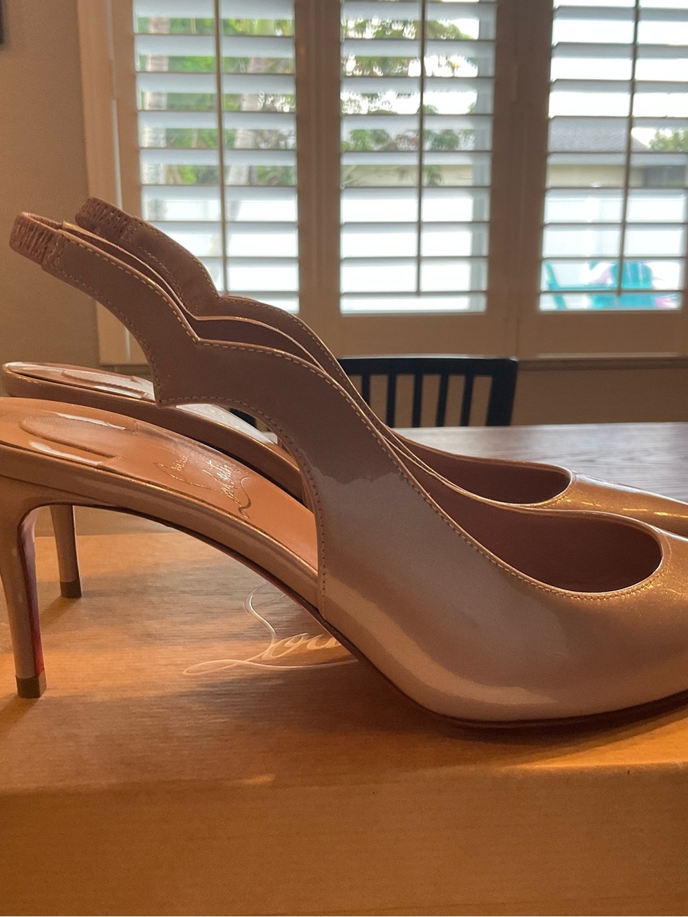 Christian Louboutin Patent Slingback Pumps in Blush Rose NIB - Picture 2 of 7